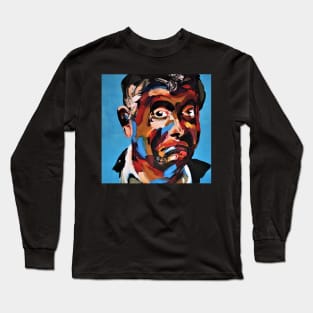 Bean Rowan Atkinson Pop Portrait 962 Long Sleeve T-Shirt